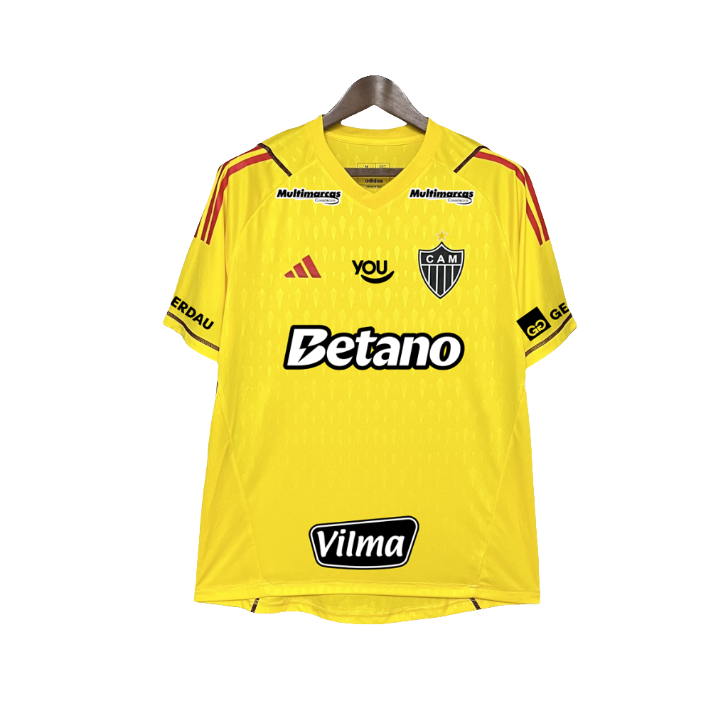 Camiseta Atlético Mineiro 24/25 Portero - Amarillo - Todos los Patrocinios - Versión Aficionado
