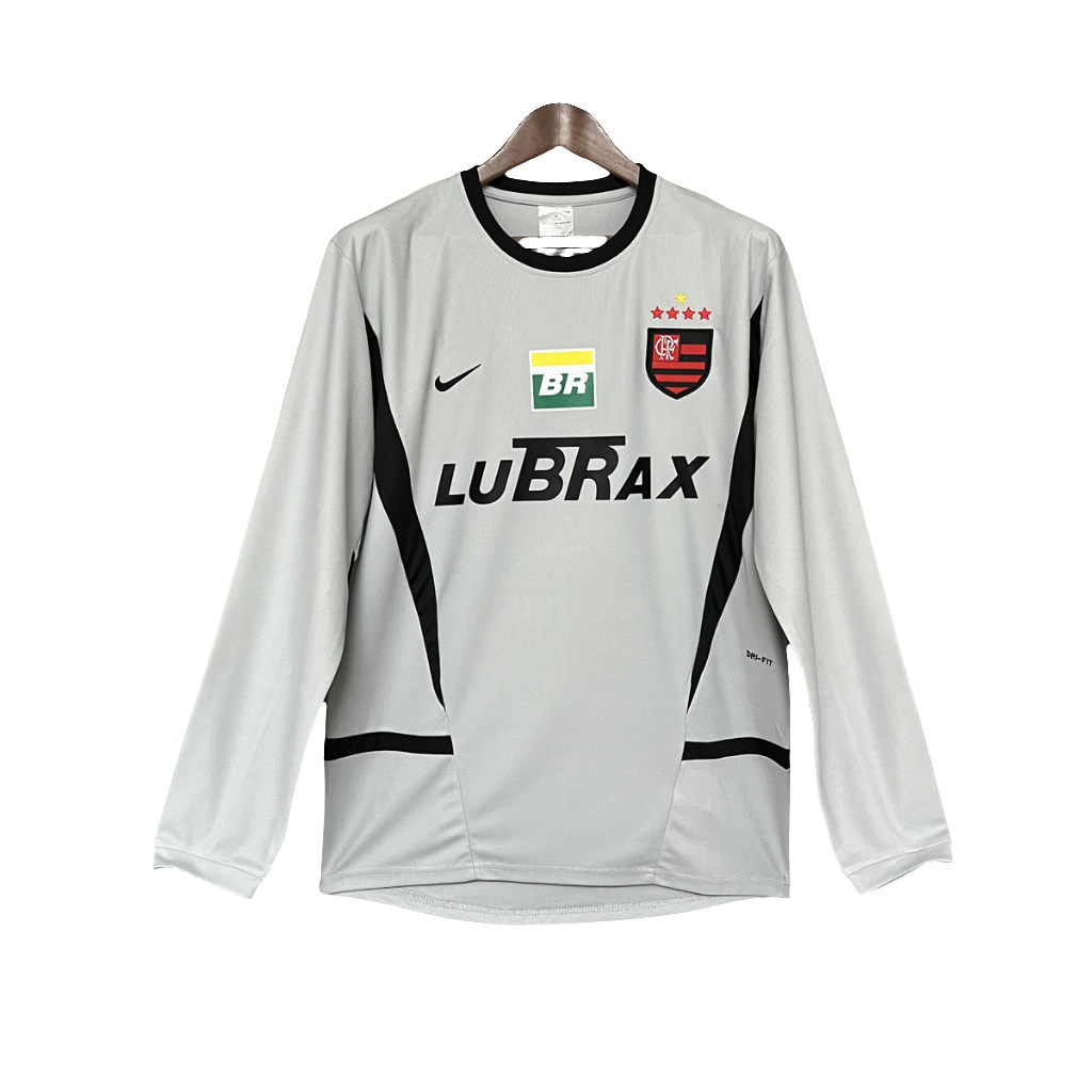 Camiseta Flamengo 02/03 Portero Gris - Manga Larga Versión Retro