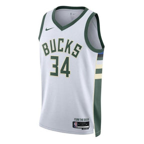 Camiseta NBA Giannis Antetokounmpo - Milwaukee Bucks - 2023 - Edición Asociación - Blanco