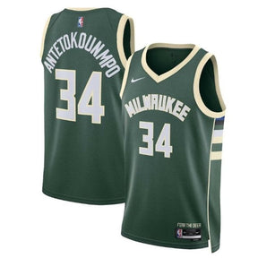 Camiseta NBA Giannis Antetokounmpo - Milwaukee Bucks - 2023 - Edición Ícono - Hunter Green