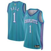 Camiseta NBA LaMelo Ball - Charlotte Hornets - Jordan Brand 23/24 - Versión Clásica - Azul Petróleo