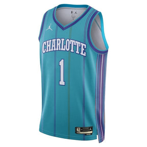 Camiseta NBA LaMelo Ball - Charlotte Hornets - Jordan Brand 23/24 - Versión Clásica - Azul Petróleo