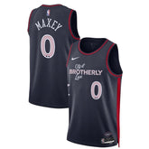 Camiseta NBA Tyrese Maxey - Philadelphia 76ers - 23/24 - Azul Marino - Edición Ciudad
